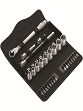Set of 29 sockets "D3/8 + WERA pressing ratchet
